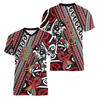 Personalised Maori Language Week Women V-Neck T-Shirt Ake Ake Ake Tribal Patterns