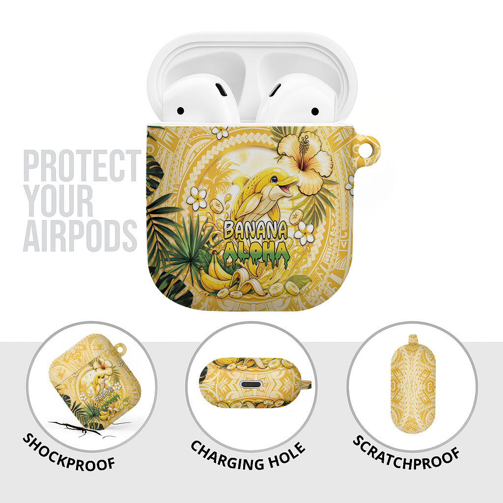 Hawaii Banana Dolphin AirPods Case Cute Cosplay Naiʻa Fish Tribal Patterns DT05 - Polynesian Pride