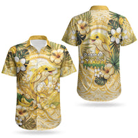 Hawaii Banana Dolphin Couples Matching Off Shoulder Maxi Dress and Hawaiian Shirt Cute Cosplay Naiʻa Fish Tribal Patterns DT05 - Polynesian Pride