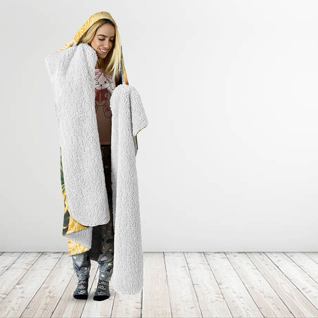 Hawaii Banana Dolphin Hooded Blanket Cute Cosplay Naiʻa Fish Tribal Patterns DT05 - Polynesian Pride