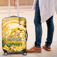 Hawaii Banana Dolphin Luggage Cover Cute Cosplay Naiʻa Fish Tribal Patterns DT05 Yellow - Polynesian Pride