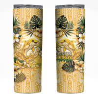 Hawaii Banana Dolphin Skinny Tumbler Cute Cosplay Naiʻa Fish Tribal Patterns DT05 Yellow - Polynesian Pride