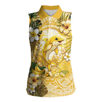 Hawaii Banana Dolphin Women Sleeveless Polo Shirt Cute Cosplay Naiʻa Fish Tribal Patterns DT05 Female Yellow - Polynesian Pride