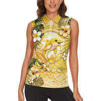Hawaii Banana Dolphin Women Sleeveless Polo Shirt Cute Cosplay Naiʻa Fish Tribal Patterns DT05 - Polynesian Pride