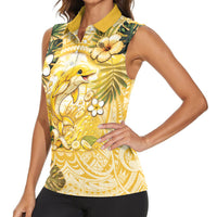 Hawaii Banana Dolphin Women Sleeveless Polo Shirt Cute Cosplay Naiʻa Fish Tribal Patterns DT05 - Polynesian Pride