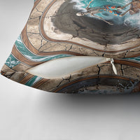 3D Illusion Surfing Skeleton Halloween Pillow Cover Surfboard Bones Ocean Wave Stone Well DT05 - Polynesian Pride