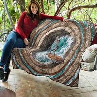 3D Illusion Surfing Skeleton Halloween Quilt Surfboard Bones Ocean Wave Stone Well DT05 - Polynesian Pride