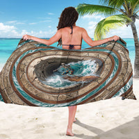 3D Illusion Surfing Skeleton Halloween Sarong Surfboard Bones Ocean Wave Stone Well DT05 - Polynesian Pride