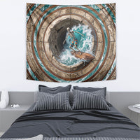 3D Illusion Surfing Skeleton Halloween Tapestry Surfboard Bones Ocean Wave Stone Well DT05 - Polynesian Pride