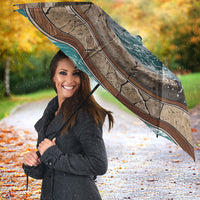 3D Illusion Surfing Skeleton Halloween Umbrella Surfboard Bones Ocean Wave Stone Well DT05 - Polynesian Pride