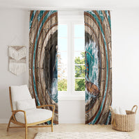 3D Illusion Surfing Skeleton Halloween Window Curtain Surfboard Bones Ocean Wave Stone Well DT05 - Polynesian Pride