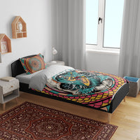 3D Illusion Surfing Skull Aloha Halloween Bedding Set Tropical Guitarist Bones Wave DT05 - Polynesian Pride