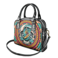 3D Illusion Surfing Skull Aloha Halloween Shoulder Handbag Tropical Guitarist Bones Wave DT05 - Polynesian Pride