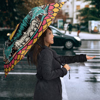 3D Illusion Surfing Skull Aloha Halloween Umbrella Tropical Guitarist Bones Wave DT05 - Polynesian Pride