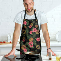 Tropical Calavera Hawaiian Apron Sugar Skull Pineapple Hibiscus Floral DT05 - Polynesian Pride