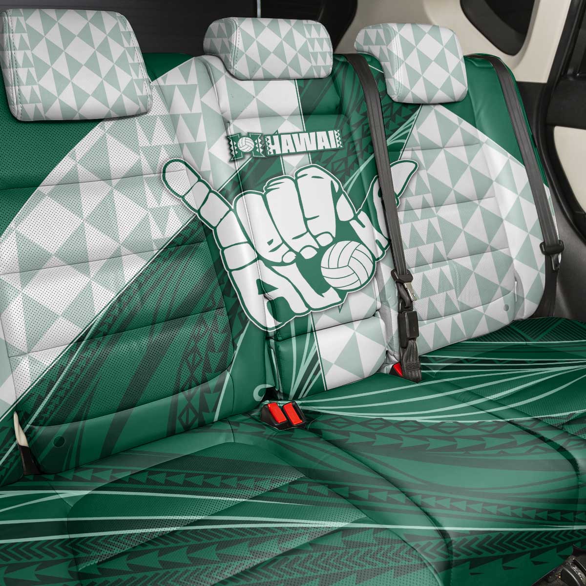 Hawaii Volleyball Back Car Seat Cover Shaka Aloha Hand DT05 - Polynesian Pride