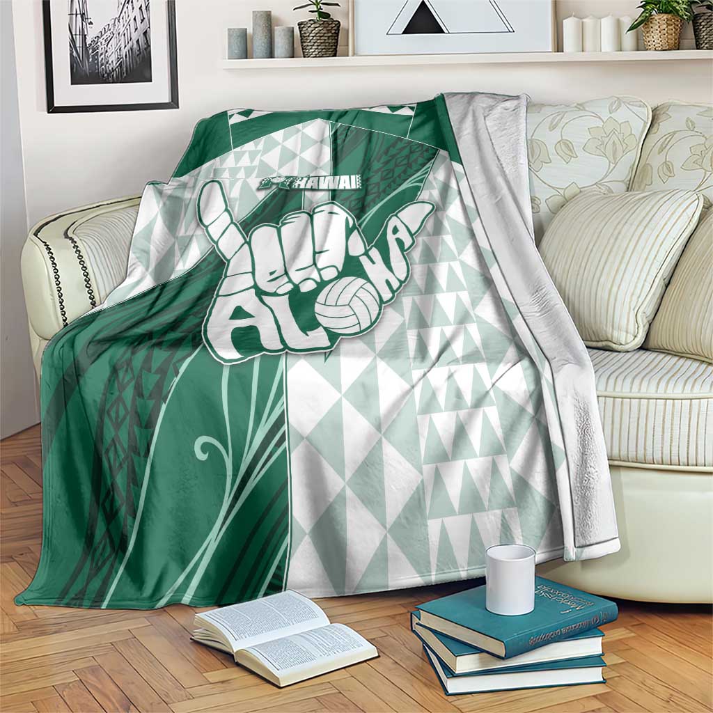 Hawaii Volleyball Blanket Shaka Aloha Hand DT05 Green - Polynesian Pride