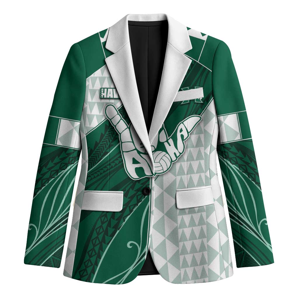 Custom Hawaii Volleyball Blazer Shaka Aloha Hand DT05 Unisex Green - Polynesian Pride