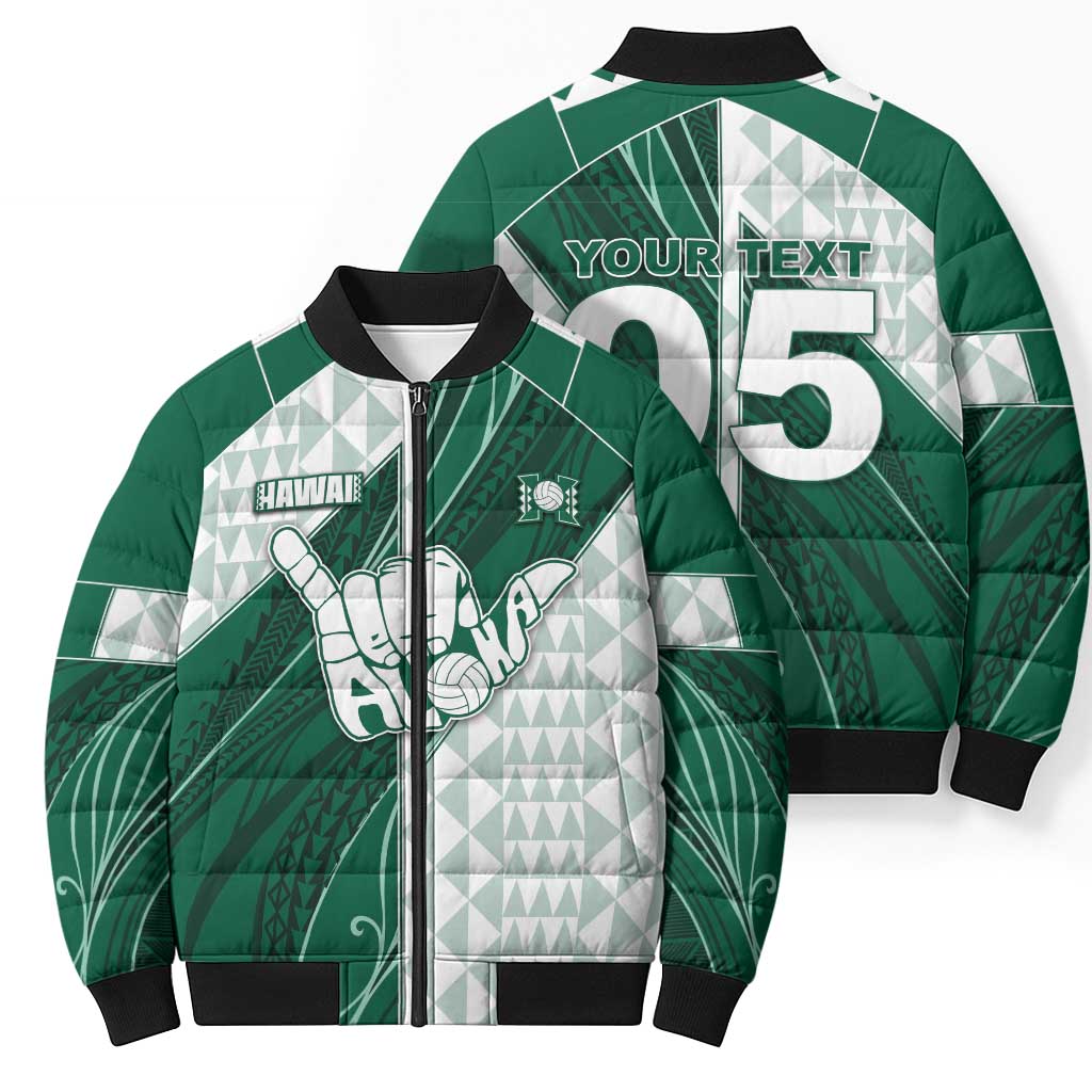 Custom Hawaii Volleyball Bomber Puffer Jacket Shaka Aloha Hand DT05 - Polynesian Pride