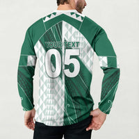 Custom Hawaii Volleyball Button Sweatshirt Shaka Aloha Hand