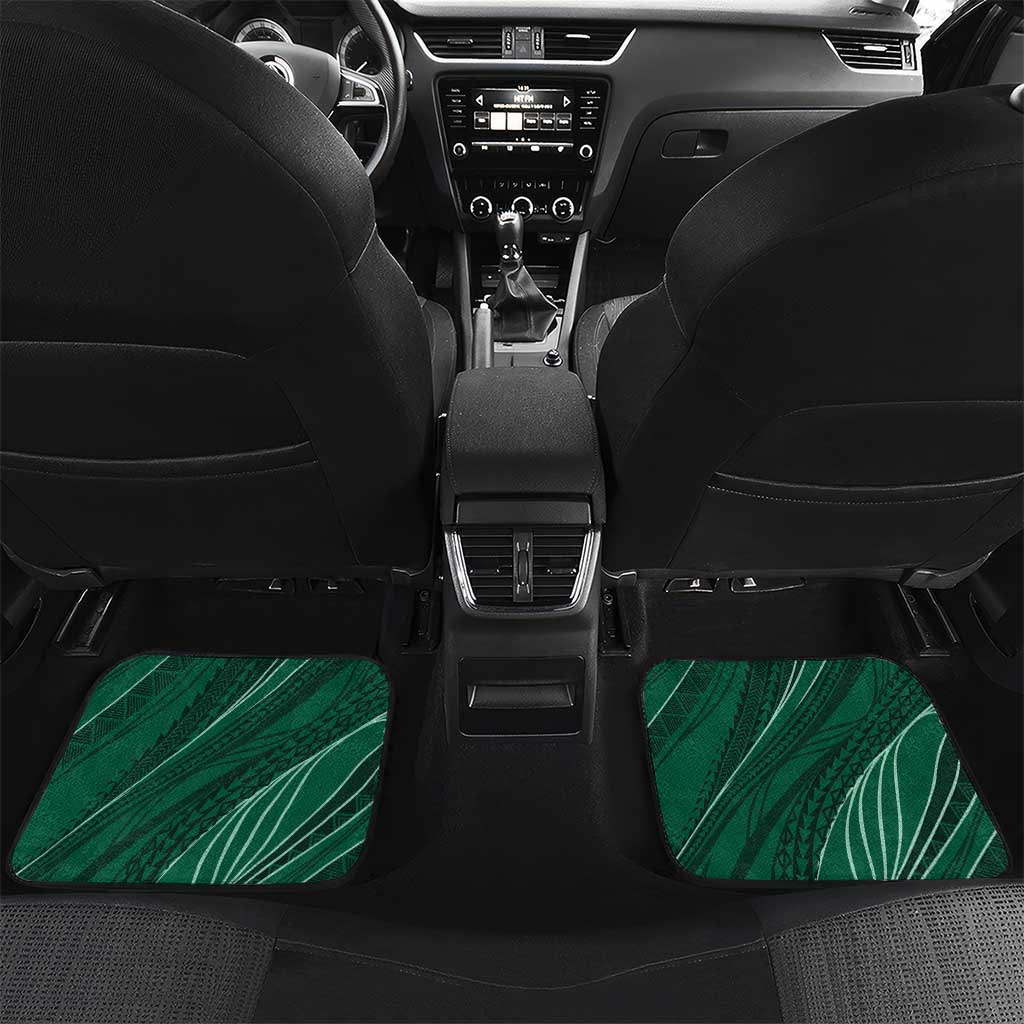 Custom Hawaii Volleyball Car Mats Shaka Aloha Hand DT05 Set 2pcs - Back Green - Polynesian Pride