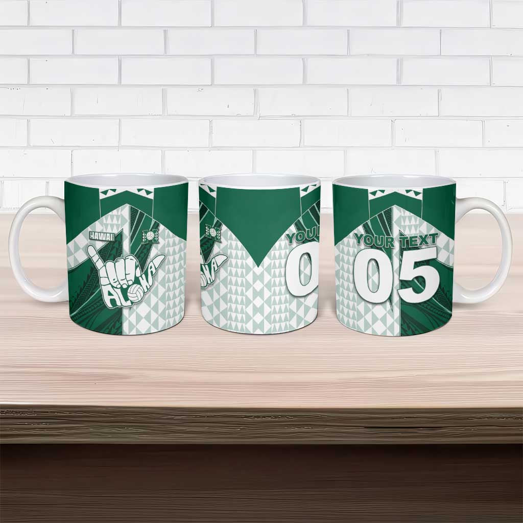 Custom Hawaii Volleyball Ceramic Mug Shaka Aloha Hand