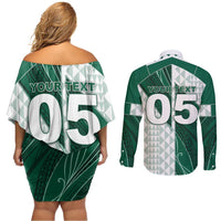 Custom Hawaii Volleyball Couples Matching Off Shoulder Short Dress and Long Sleeve Button Shirt Shaka Aloha Hand DT05 - Polynesian Pride