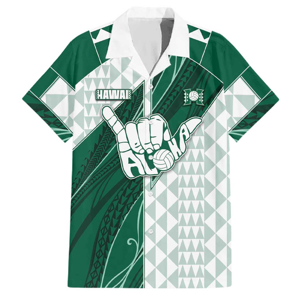 Custom Hawaii Volleyball Family Matching Off The Shoulder Long Sleeve Dress and Hawaiian Shirt Shaka Aloha Hand