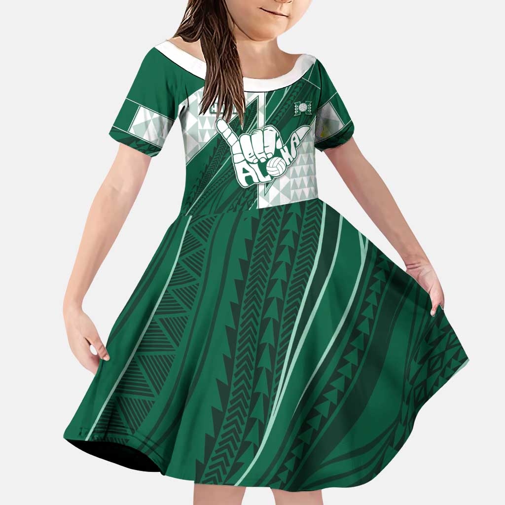 Custom Hawaii Volleyball Family Matching Tank Maxi Dress and Hawaiian Shirt Shaka Aloha Hand