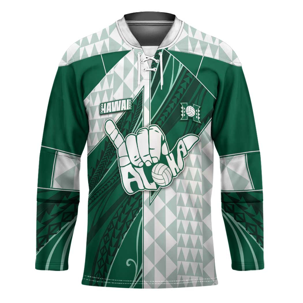 Custom Hawaii Volleyball Hockey Jersey Shaka Aloha Hand