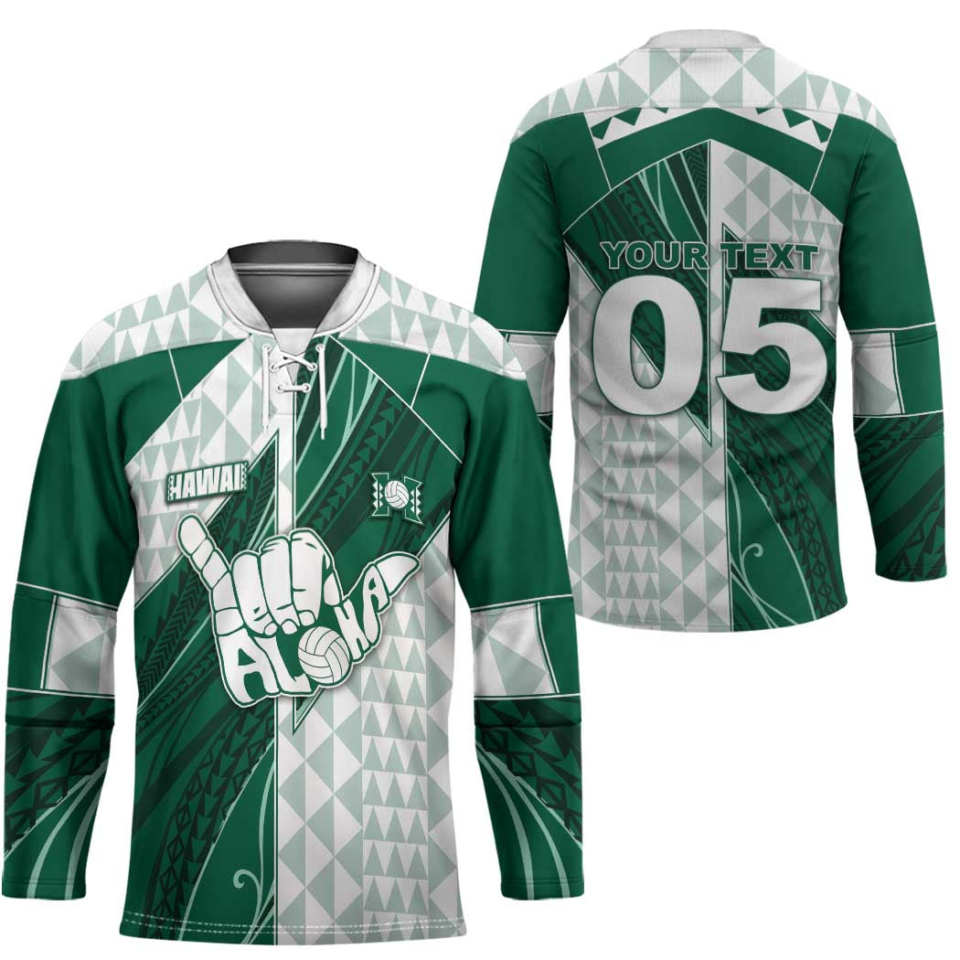 Custom Hawaii Volleyball Hockey Jersey Shaka Aloha Hand