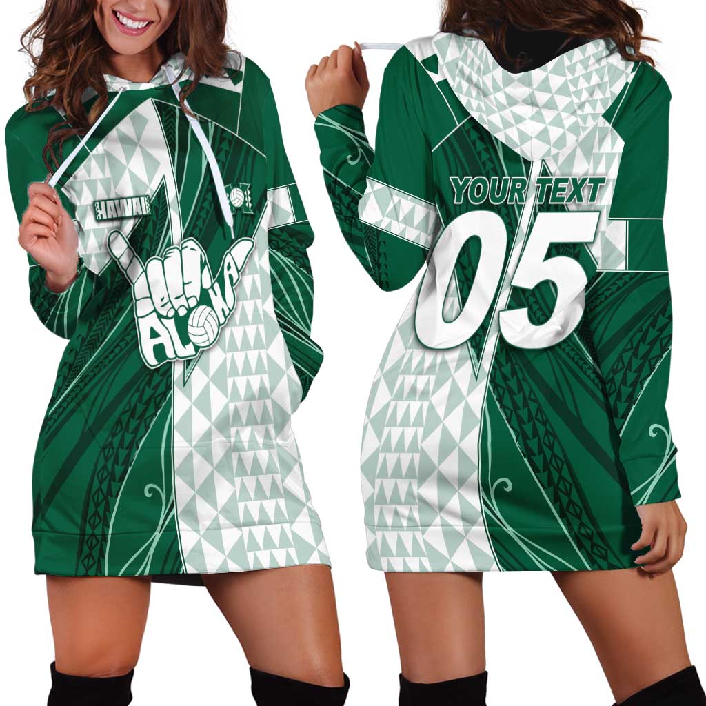 Custom Hawaii Volleyball Hoodie Dress Shaka Aloha Hand DT05 - Polynesian Pride