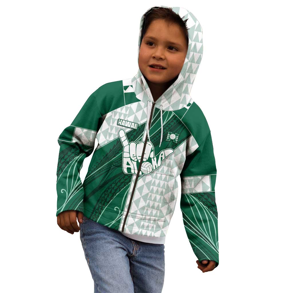 Custom Hawaii Volleyball Kid Hoodie Shaka Aloha Hand DT05 - Polynesian Pride