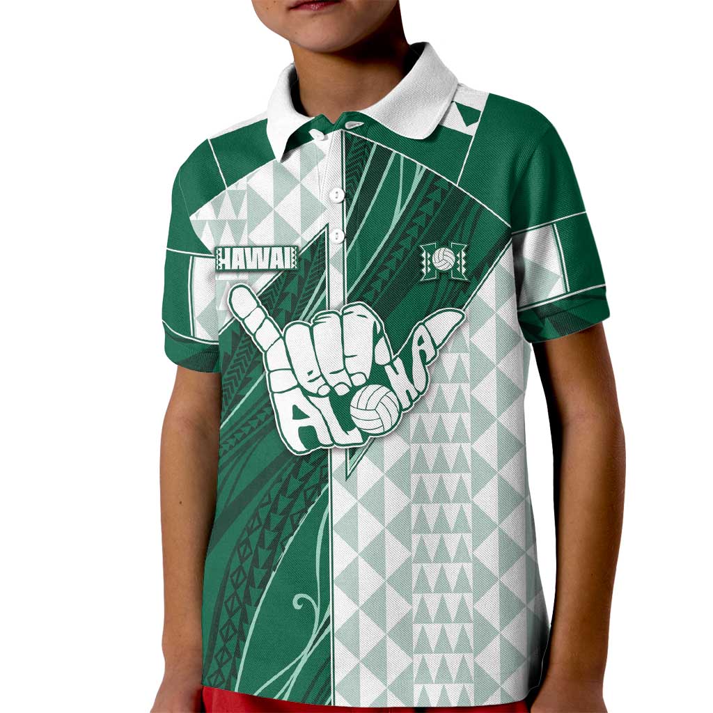 Custom Hawaii Volleyball Kid Polo Shirt Shaka Aloha Hand
