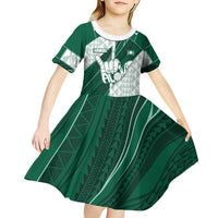 Custom Hawaii Volleyball Kid Short Sleeve Dress Shaka Aloha Hand DT05 - Polynesian Pride