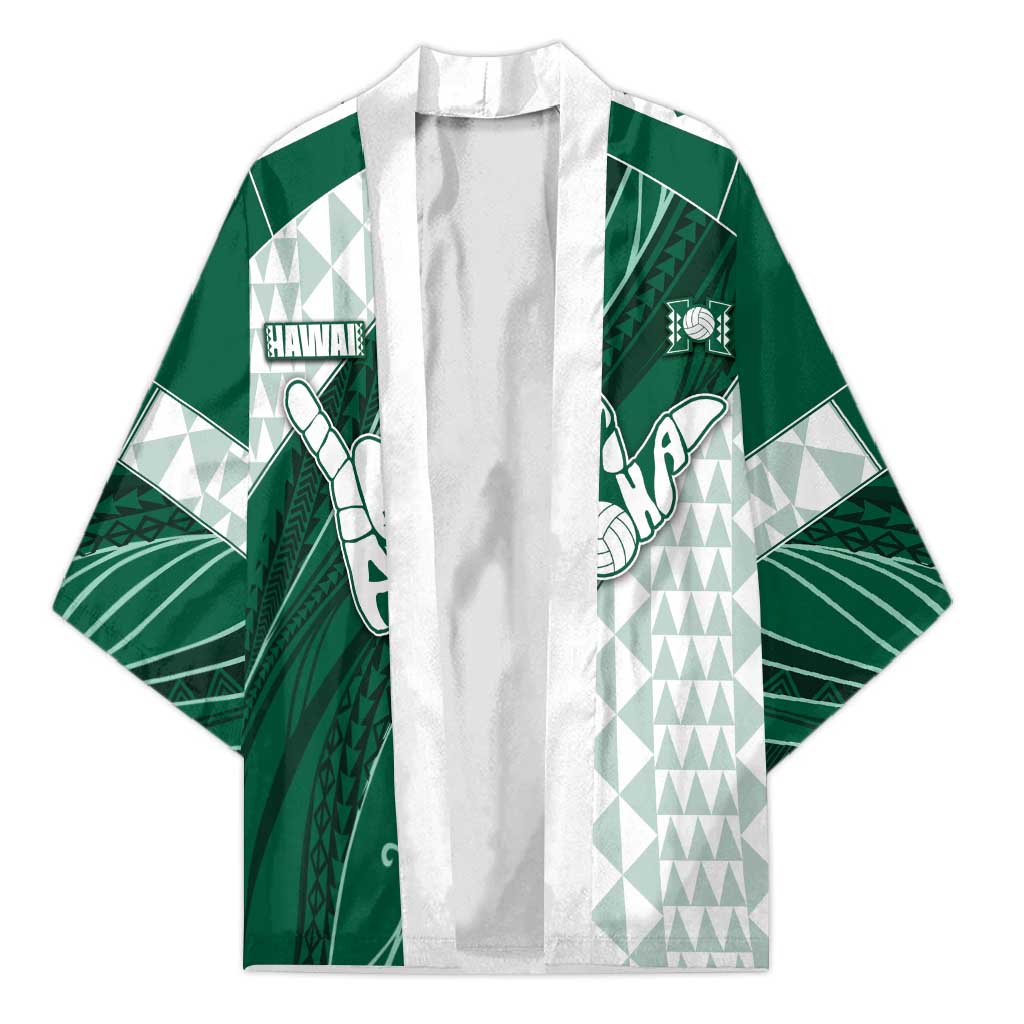 Custom Hawaii Volleyball Kimono Shaka Aloha Hand DT05 Unisex Green - Polynesian Pride