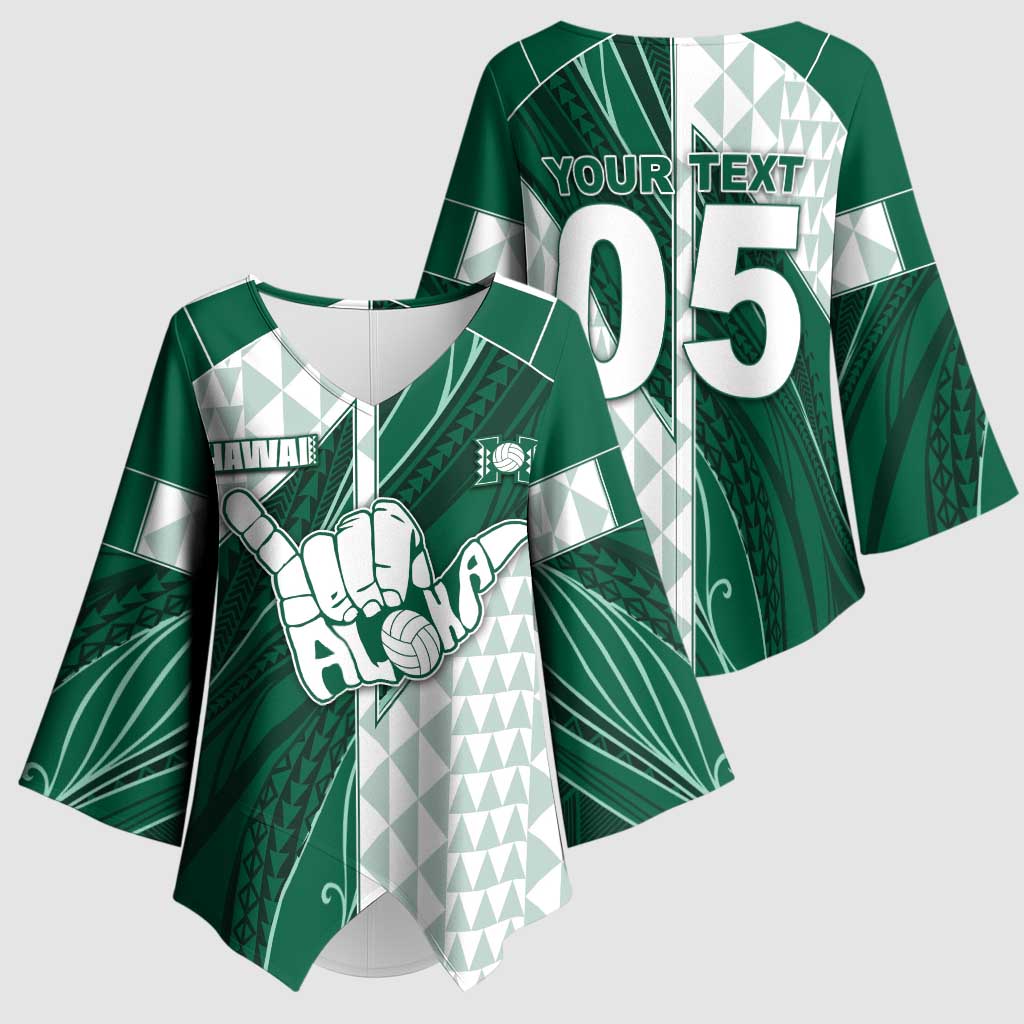 Custom Hawaii Volleyball Kimono Sleeve Blouse Shaka Aloha Hand DT05 - Polynesian Pride