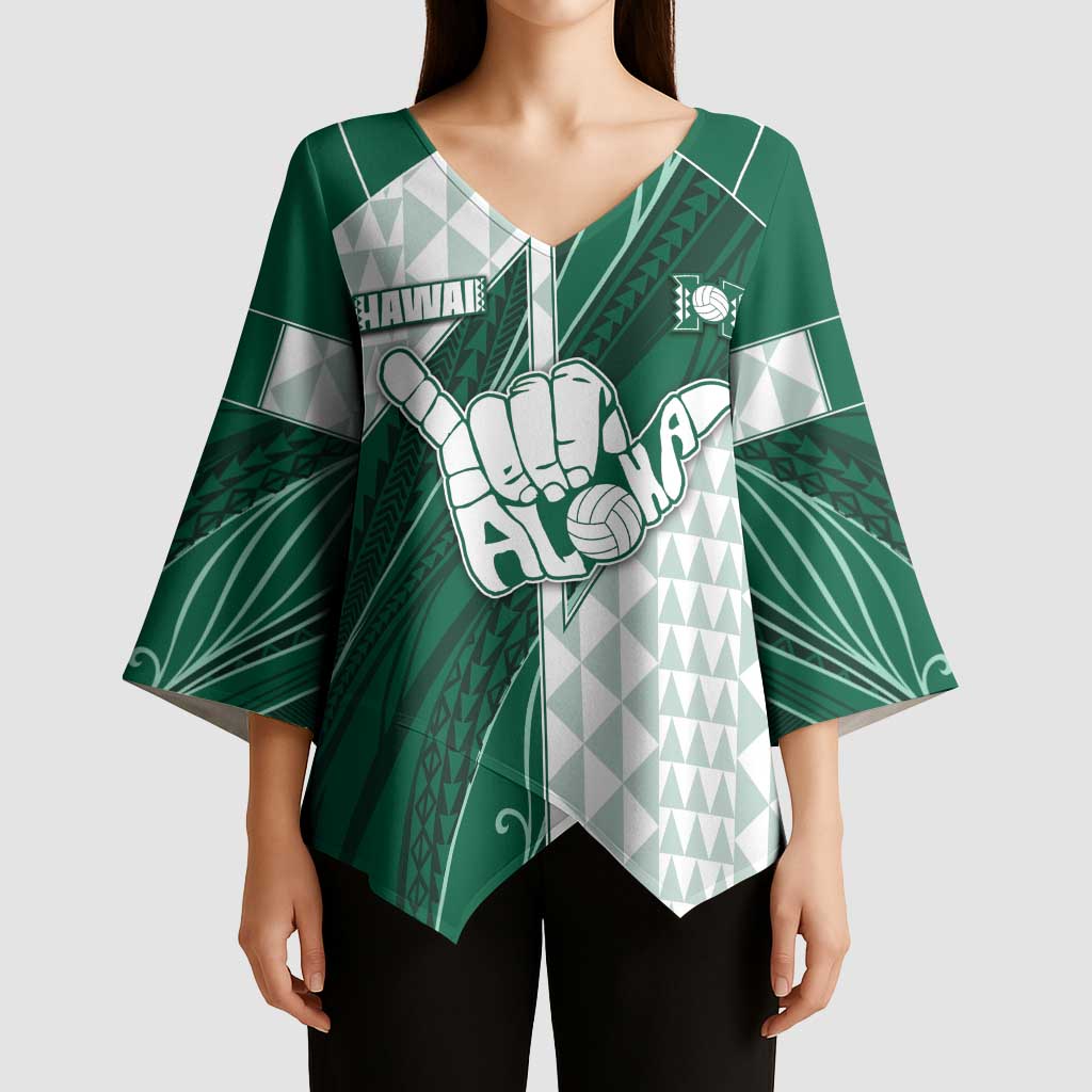Custom Hawaii Volleyball Kimono Sleeve Blouse Shaka Aloha Hand DT05 - Polynesian Pride