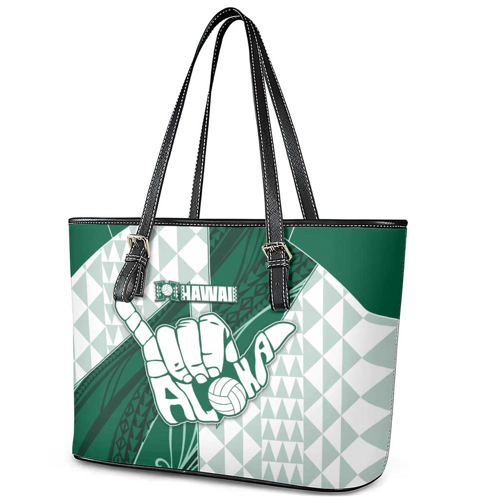 Hawaii Volleyball Leather Tote Bag Shaka Aloha Hand DT05 - Polynesian Pride