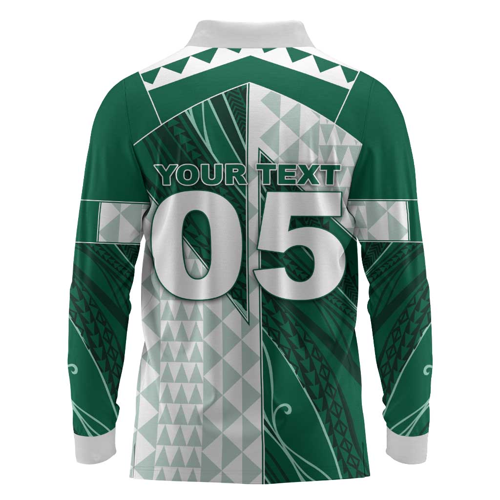 Custom Hawaii Volleyball Long Sleeve Polo Shirt Shaka Aloha Hand DT05 - Polynesian Pride