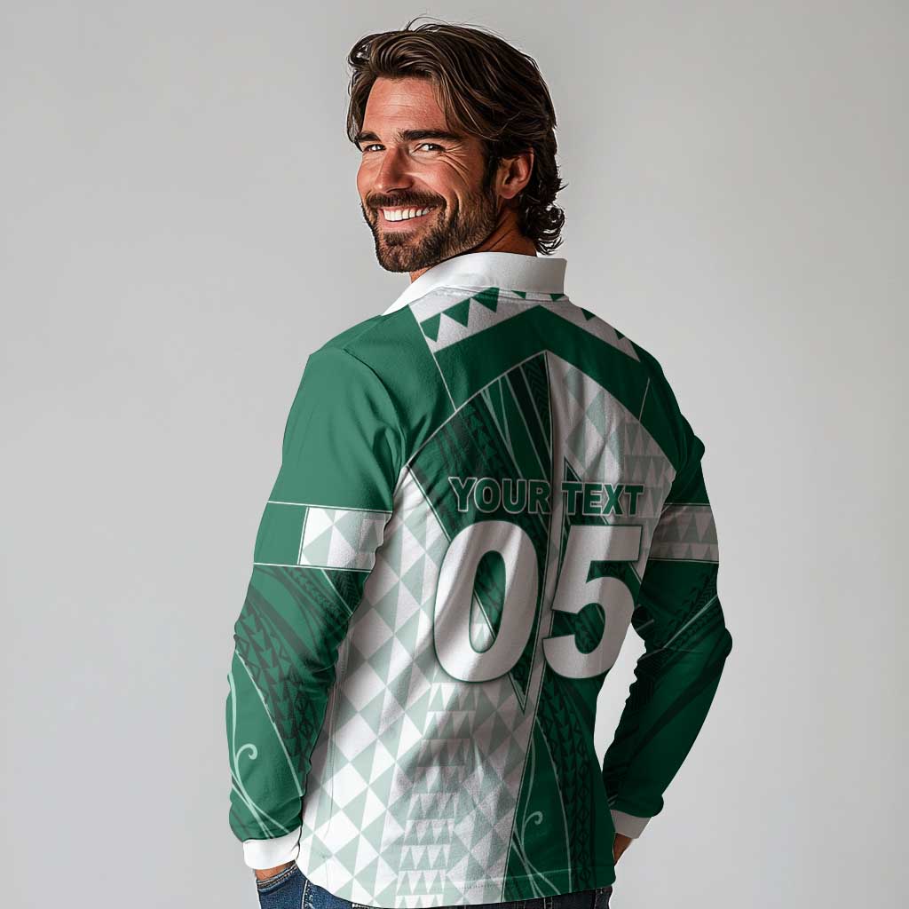 Custom Hawaii Volleyball Long Sleeve Polo Shirt Shaka Aloha Hand DT05 - Polynesian Pride