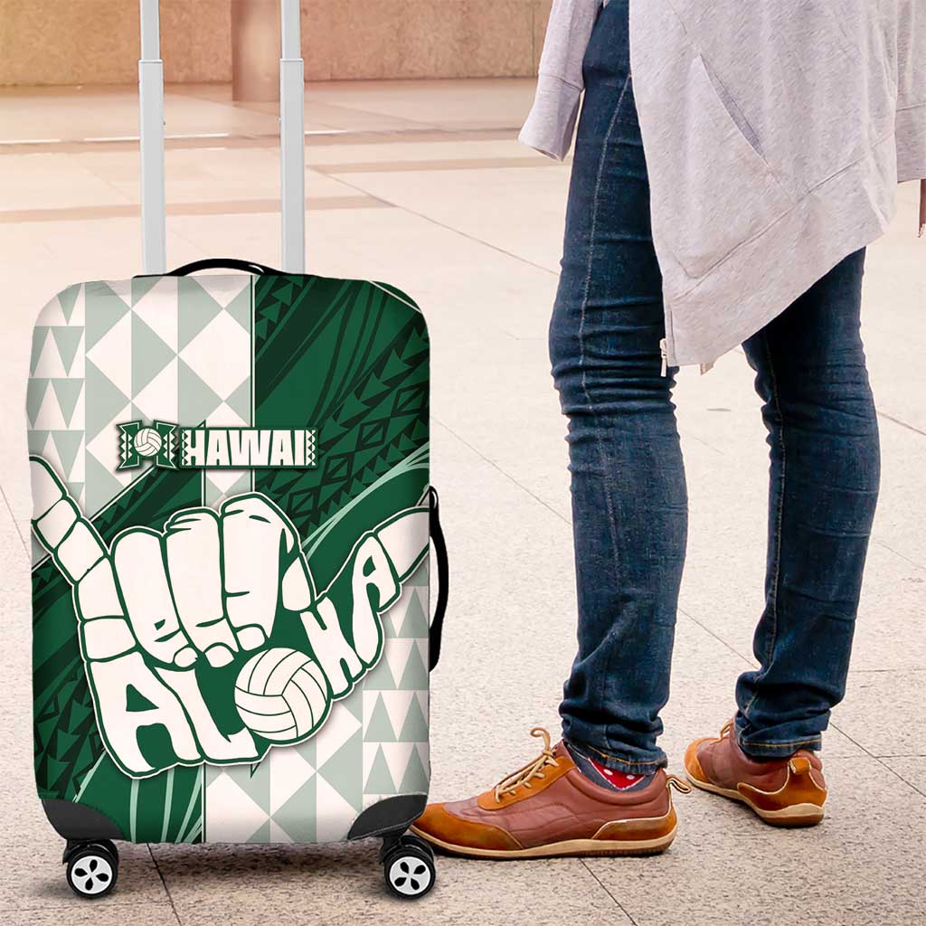 Hawaii Volleyball Luggage Cover Shaka Aloha Hand DT05 Green - Polynesian Pride