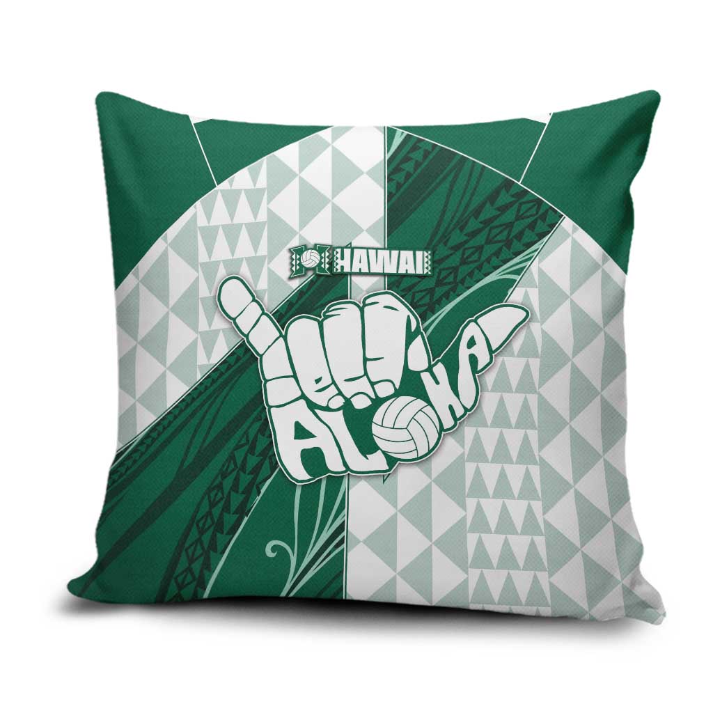Hawaii Volleyball Pillow Cover Shaka Aloha Hand DT05 Green - Polynesian Pride