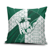 Hawaii Volleyball Pillow Cover Shaka Aloha Hand DT05 Green - Polynesian Pride