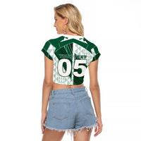 Custom Hawaii Volleyball Raglan Cropped T Shirt Shaka Aloha Hand DT05 - Polynesian Pride