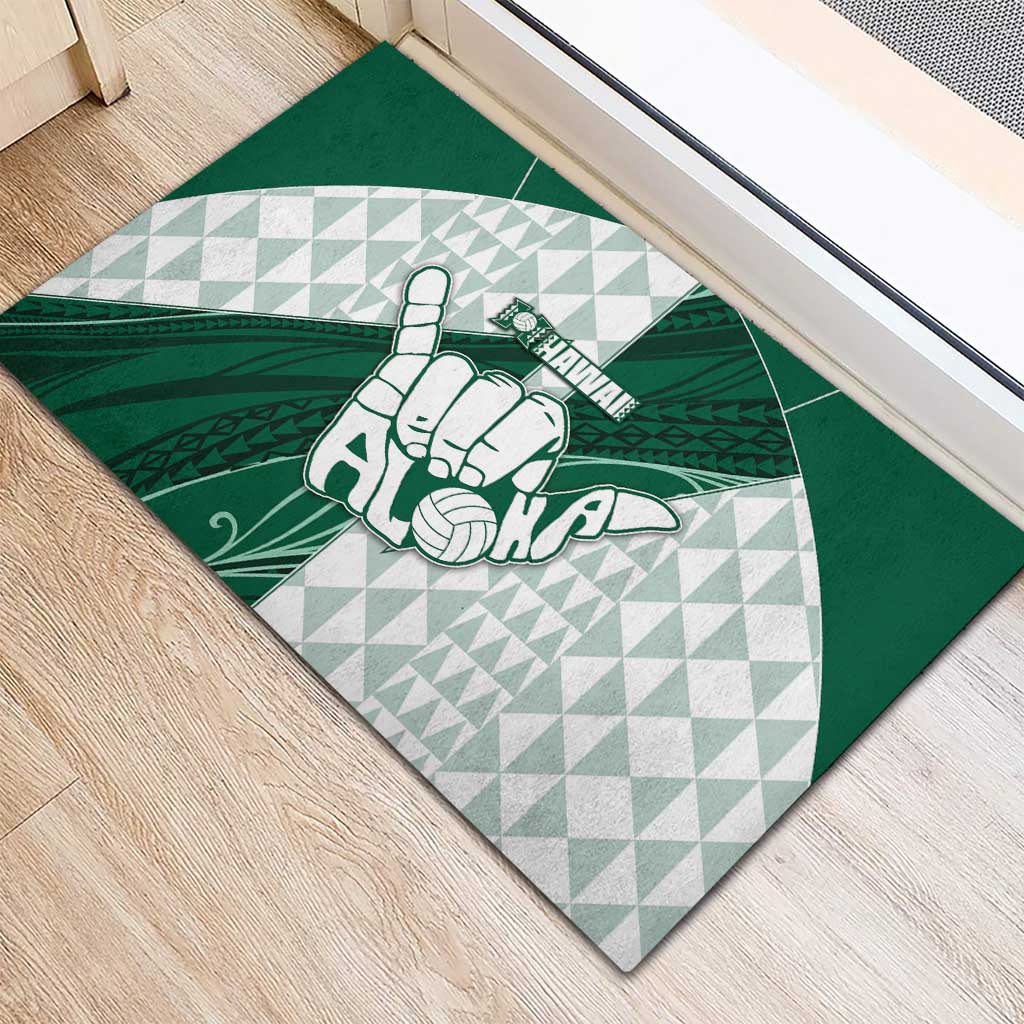 Hawaii Volleyball Rubber Doormat Shaka Aloha Hand