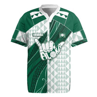 Custom Hawaii Volleyball Rugby Jersey Shaka Aloha Hand DT05 Green - Polynesian Pride