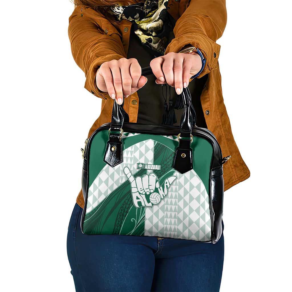 Hawaii Volleyball Shoulder Handbag Shaka Aloha Hand DT05 One Size Green - Polynesian Pride