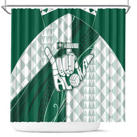 Hawaii Volleyball Shower Curtain Shaka Aloha Hand DT05 Green - Polynesian Pride