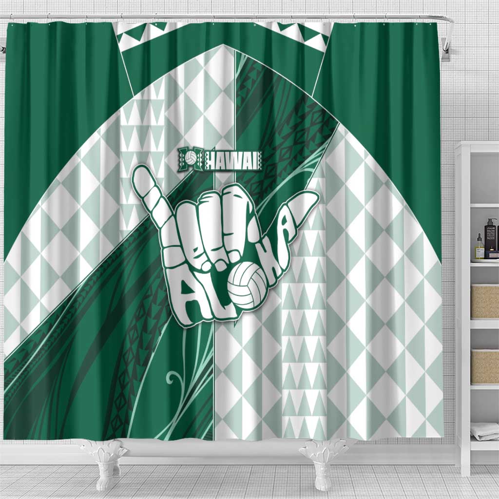 Hawaii Volleyball Shower Curtain Shaka Aloha Hand DT05 - Polynesian Pride